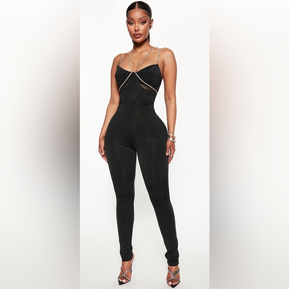 Rhinestone strap Jumpsuit